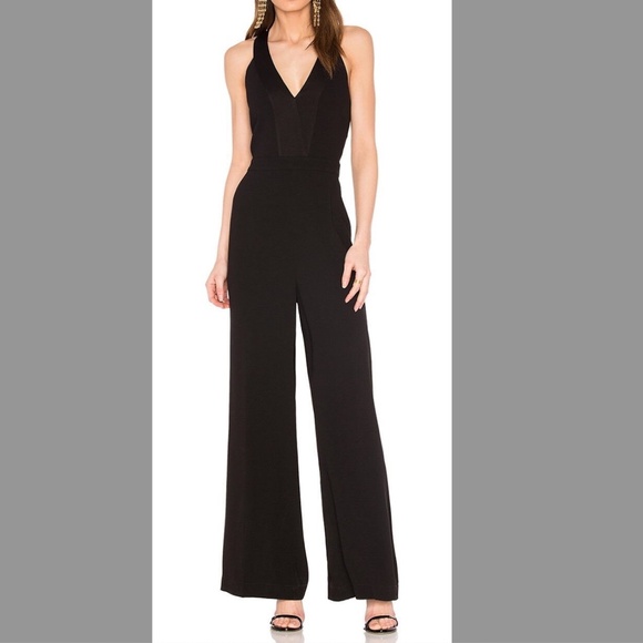 EUC BCBGMAXAZRIA BLACK EMANUEL CUTOUT JUMPSUIT PANTSUIT - Picture 4 of 14